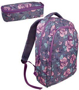 Plecak szkolny 17L Milan Flowers różowy 624601FWP
