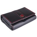 Portfel damski czarny poziomy RFID stop ze skóry naturalnej NEW BAGS LBC-105