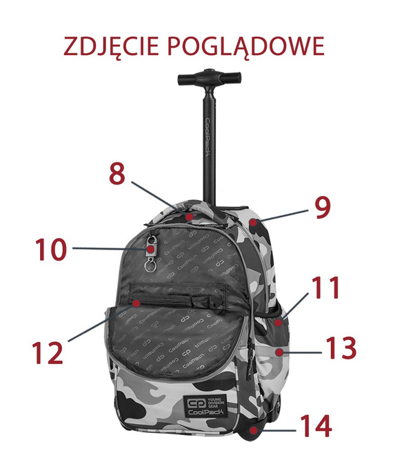 Trolley school backpack Coolpack Grey shadow 49061CP nr 191