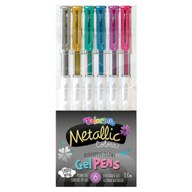 Długopisy żelowe brokatowe Metaliczne 6 kol. Colorino Kids 80936PTR