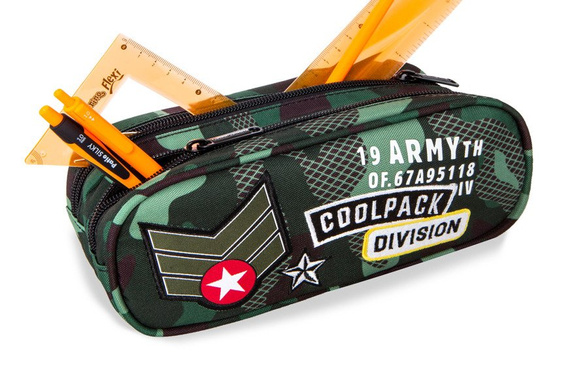 Double decker pencil case Coolpack Clever Camo Desert Badges 23643CP A65109