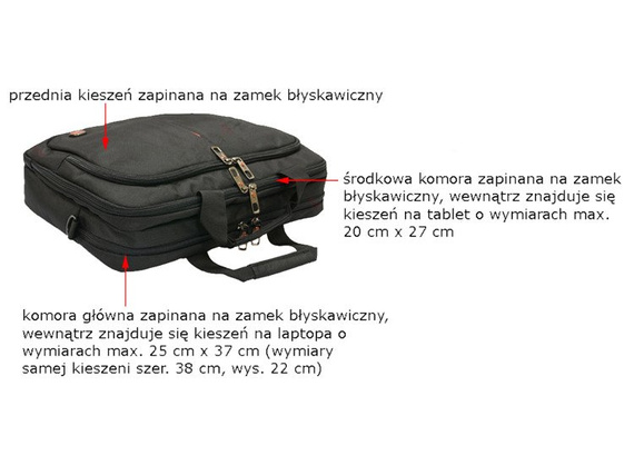 Torba na ramię na laptopa New Bags czarna NB-5110