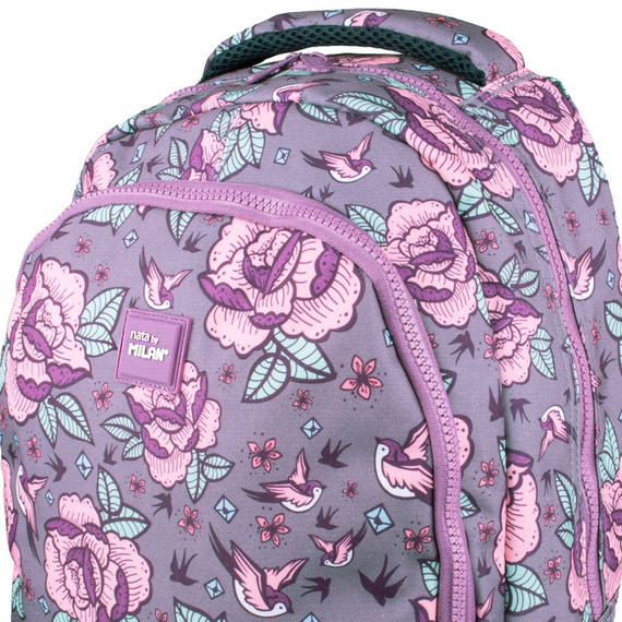 Plecak szkolny 17L Milan Flowers różowy 624601FWP