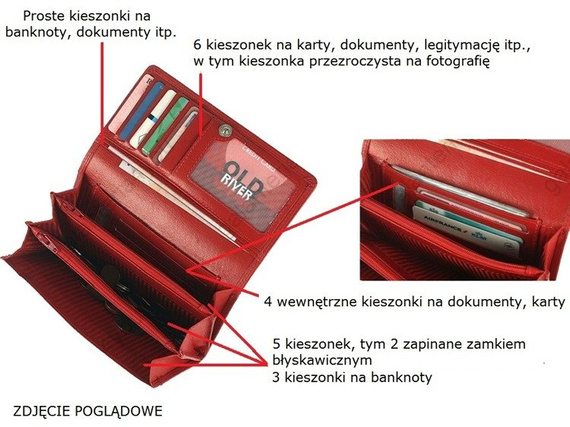 Elegancki skórzany portfel damski Old River MK-057 Beżowy