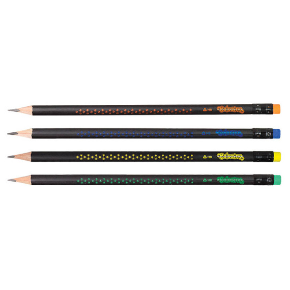 Ołówek trójkątny z gumką gwiazdki Colorino Kids 65436PTR
