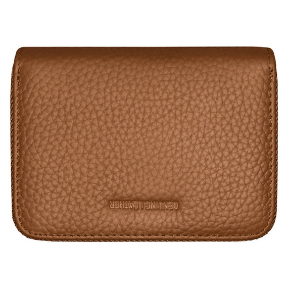 Etui na karty z piekiełkiem skórzane brązowe RFID KB29 BROWN