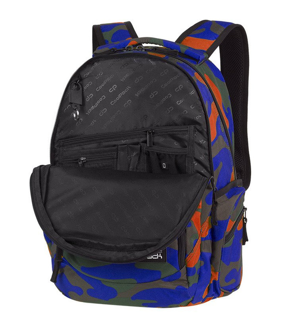 Zestaw młodzieżowy Coolpack Camouflage Tangerine - plecak Break, piórnik Clever i saszetka Madison