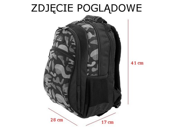 Plecak szkolny Sackar B030 Moro czerwone