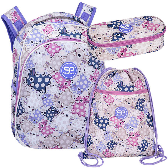 Zestaw CoolPack White Bunny - plecak Turtle, piórnik Campus i worek Vert