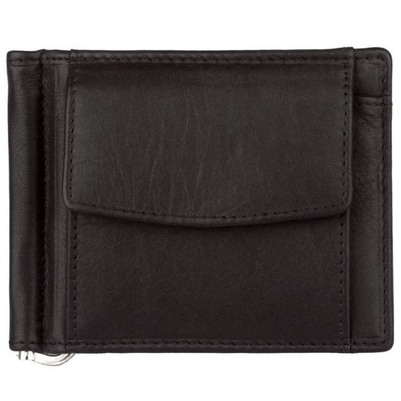 Banknotówka ciemny brąz z klipsem NP835 DARK BROWN