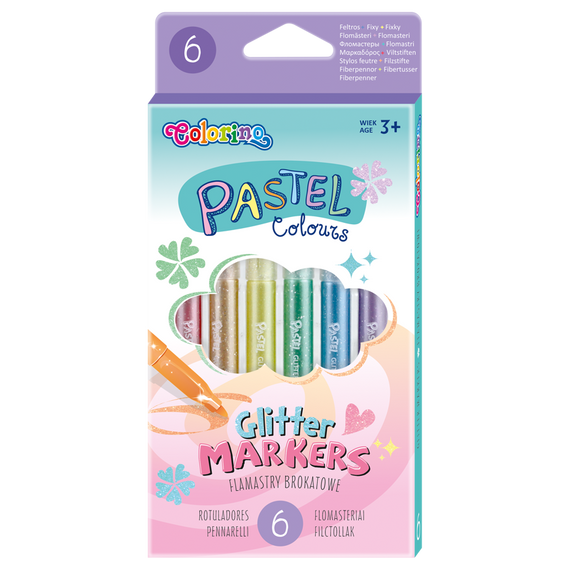 Glitter markers 6 colours Colorino Kids 65641PTR