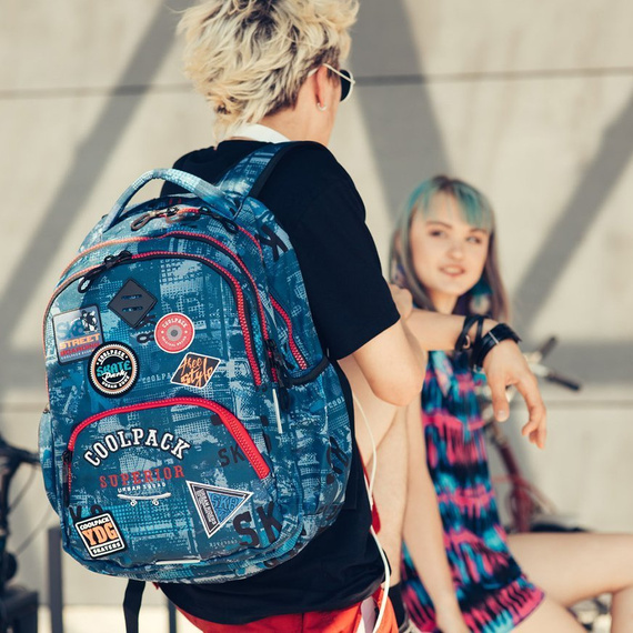 Plecak młodzieżowy Coolpack Bentley Badges Boys Blue 49506CP nr B24054