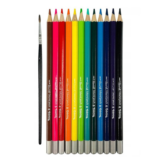 Aquarelle coloured pencils 12 colours with brush Colorino Kids 33039PTR