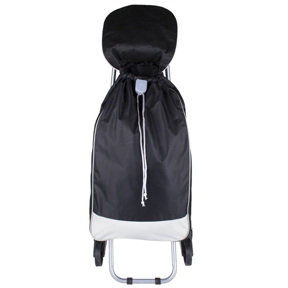 Shopping trolley on triple wheels Black