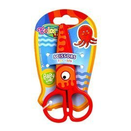 Nożyczki plastikowe z oczkiem 12,5 cm blister ośmiornica Colorino Kids 37275PTR