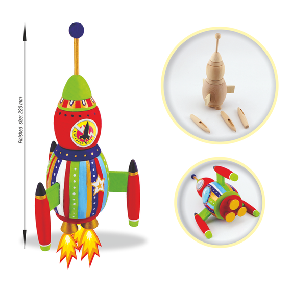 Zestaw kreatywny drewniana „Super rakieta” Colorino Kids 36803PTR