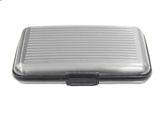 Etui aluminiowe na karty z zabezpieczeniem RFID STOP Deluxa srebrne 40981
