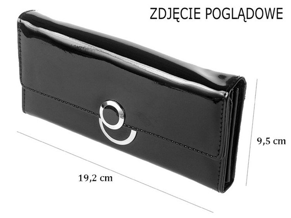 Elegancki portfel damski lakierowany Galarti 14846 Czarny