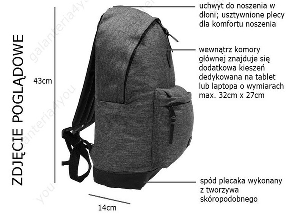 Plecak na laptopa Black Hawk jasnoszary BK-709