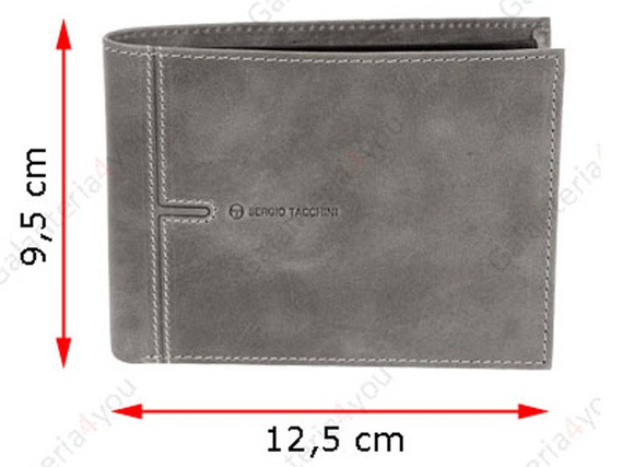 Skórzany portfel męski Sergio Tacchini szary K50TGEP029 GRI
