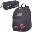 Set Coolpack Sparkling Badges Grey - Hippie backpack and Hippie Edge pencil case