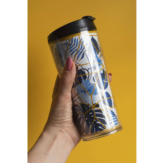 Kubek termiczny do kawy 440 ml niebieski 70587