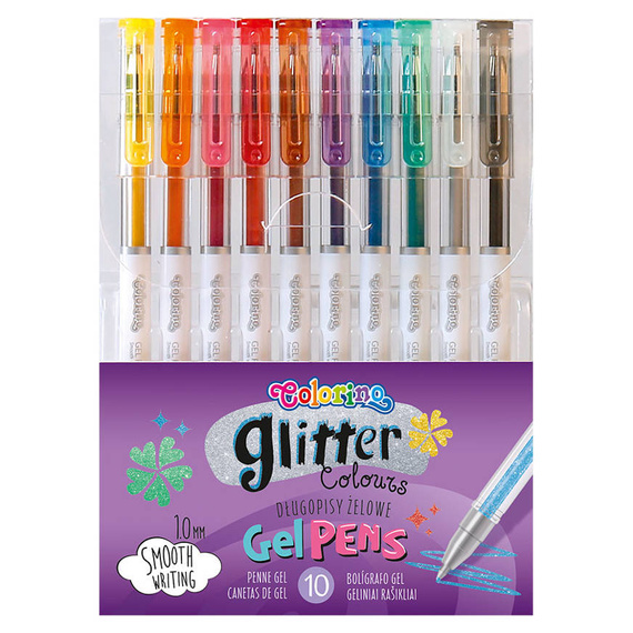 Długopisy żelowe brokatowe 10 kol. Colorino Kids 80929PTR
