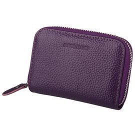 Etui na karty poziome skórzane fioletowe KB08-2 PURPLE