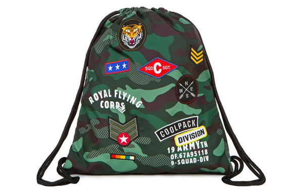 Worek sportowy Coolpack Sprint Camo Green Badges 23827CP A73110