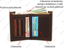 Portfel skórzany męski pionowy średni VIP Collection ciemny brąz