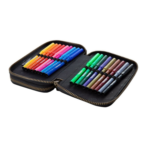 Piórnik szkolny podwójny z wyposażeniem CoolPack Jumper 2 Badges G Grey 49841CP nr B66155