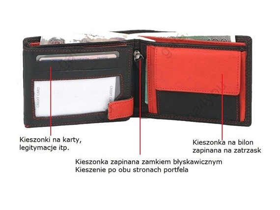 Klasyczny skórzany portfel męski Old River 894-SKV Czarno-brązowy