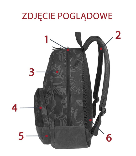 Plecak miejski Coolpack Classic Black & White Flowers 72090CP nr 1016