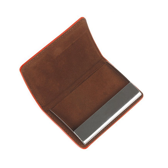 Etui na wizytówki ze skóry naturalnej czerwone