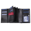 Portfel damski czarny poziomy RFID stop ze skóry naturalnej NEW BAGS LBC-105