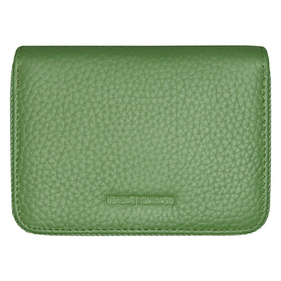Etui na karty z piekiełkiem skórzane zielone RFID KB29 GREEN