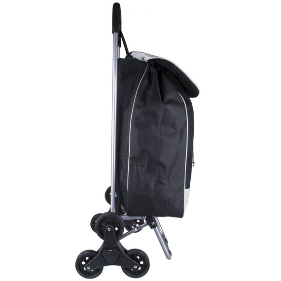 Shopping trolley on triple wheels Black