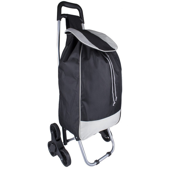 Shopping trolley on triple wheels Black