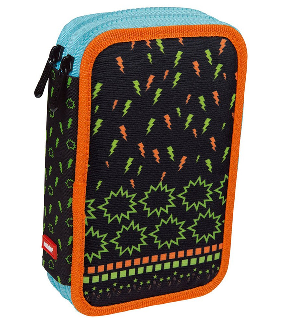 Piórnik 2-poziomowy duży z wyposażeniem Milan Super Heroes czarny 081264SHK