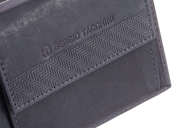 Skórzany portfel męski Sergio Tacchini niebieski K50TGDP029 BLUE