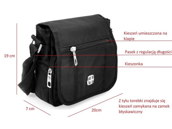 Torba na ramię, raportówka New Bags czarna NB-5060