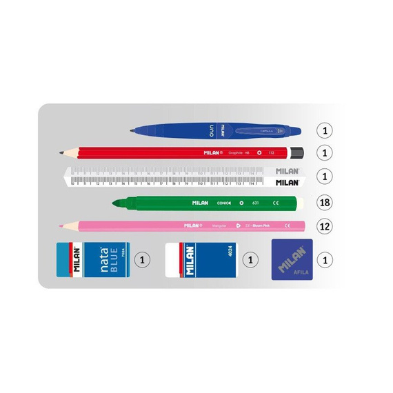 Piórnik 2-poziomowy z wyposażeniem Bats & Bites Milan 081264BBTP róż