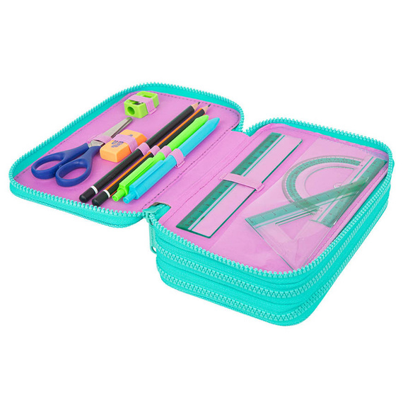 Piórnik szkolny potrójny z wyposażeniem CoolPack Jumper 3 Happy Donuts F067665