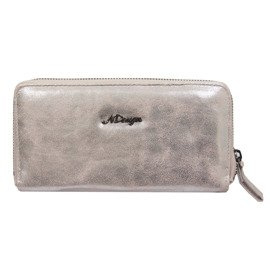 Portfel damski z kieszenią na telefon New Design szaro-różowy 98329-946