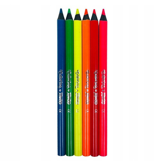 JUMBO round coloured pencils NEON 6 colours Colorino Kids 34654PTR