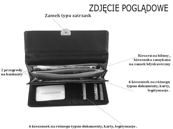 Elegancki portfel damski lakierowany Galarti 14846 Czarny