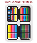 Piórnik 2-poziomowy duży z wyposażeniem Milan Knit różowy 081264KNP