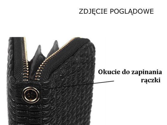 Pikowany portfel damski Galarti 14884 Czarny