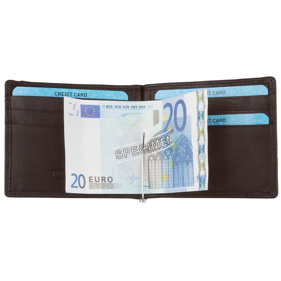 Banknotówka brązowa z klipsem NP835 BROWN