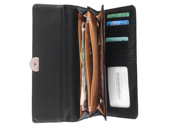 Elegancki portfel damski lakierowany Galarti 14846 Czarny